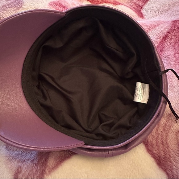 Faux leather purple cabby hat - Picture 5 of 5